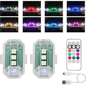 4PCS Wireless LED Strobe Lights with Remote Control, 8 Colors Warning Flashing Lights with USB Rubber Band Sticky, High Brightness Anti-Collision LED Emergency Strobe Lights