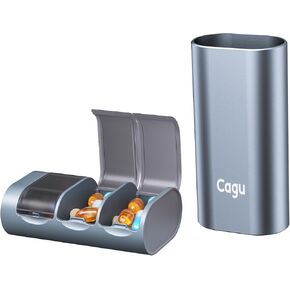 3 Compartment Aluminum Pill Organizer, Pop-up Design, Moisture Proof Travel Case, Arthritis Friendly (Gray) in Saudi Arabia