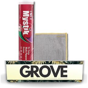 Mystik JT-6 EP Lithium Grease 14 oz Bundle with Microfiber Cloth - Multi-Purpose Grease for Industrial, Mining & Construction Applications - Superior Protection for Wheel Bearings - (2 Items)