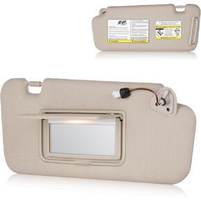 Right Passenger Side Sun Visor مع Light Fit ل Nissan Murano 2009 2010 2011 2012 2013 2014 ، يستبدل 96400-1AA1B Beige