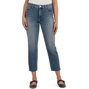 KUT from the Kloth Women's Petite Rachael High-Rise Fab Ab Mom Raw Hem in Braveness