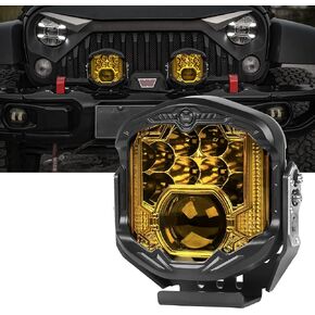 5.5 Inch LED Offroad Lights 1PCS, 65W LED Work Lights Auxiliary Driving Light with DRL, High/Low Beam Waterproof Fog Lights for Truck Wrangler Pickup Ram SUV ATV, White Beam