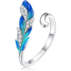 BISAER 925 Sterling Silver Ring Adjustable Cute Unique Cat Snake Butterfly Dragonfly Fashionable Ring For Women Jewelry
