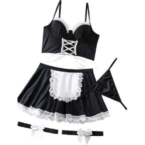 خيار صوفيا زي الخادمة الفرنسية للنساء الملابس الداخلية Cosplay مع Top and Mini Skirt