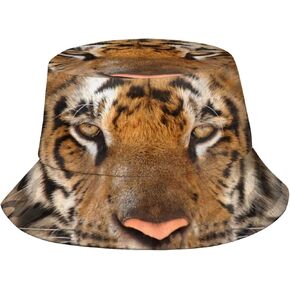Tiger Bucket Hat for Women Men Casual Sun Wide Brim Cap Packable Outdoor Fisherman Hat