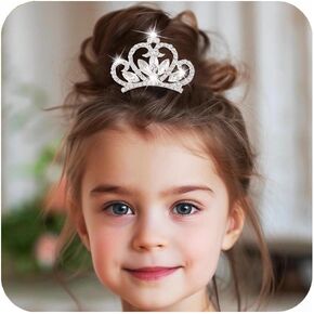 بارتوسي الأميرة الفضية تيارا سباركلي كريستال تاج العاجير راينستون الشعر مشط Tiaras ملحقات الشعر للفتيات