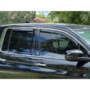Original Side Window Wind Deflector, 4pcs in-Channel Nice Looking Tape-on Rain Deflector Guards Set, Rain Guards Compatible with 2006-2014 Honda Ridgeline 194832