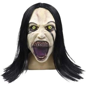Crying Woman Mask Halloween Scary Zombie Mask Horror Ghostface Mask Halloween Costume Cosplay Latex Props