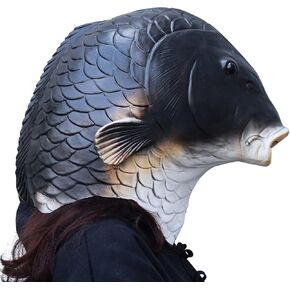 2023 Cute Fish Head Mask Role-Play Carp Cosplay Masks for Halloween Party Costume Latex