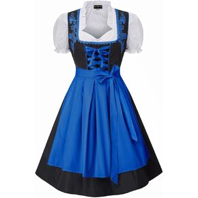 Scarlet Darkness Women's Oktoberfest Costumes 3 Pcs Bavarian German Dirndl Dresses