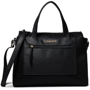 Tommy Hilfiger Women's Alexis Ii Convertible Top Zip Satchel Geometric Jacquard