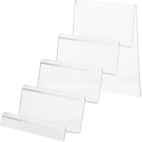 Cabilock Acrylic Display Riser Stand Holder: 4 Tier Clear Purse Wallet Handbag Racks Jewelry Shelf for Cosmetic Eyeshadow Palette Eyeglass Glasses Organizer