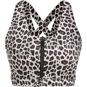 Front Zipper Sports Bras for Women High Impact Workout Bra Tops Padded Criss-Cross Back Yoga Training Running Bras