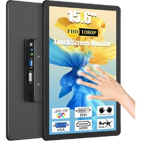 MAGEX 15.6" Touchscreen Monitor, HDMI+VGA+DVI FHD 1920x1080p Rp Pi CCTV Touch Screen Monitor 10-Point Touch Display with Remote Control Speakers VESA for Pi PS4/5 Laptop PC Xbox CCTV