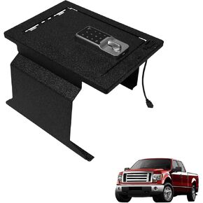 M1M Center Console Safe Locking Armrest Storage Box Compatible with Ford F150 2012-2014 with 4 Core Lock, Center Console Organizer.