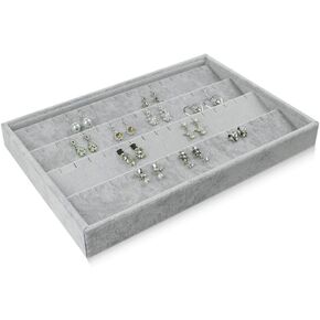 Bocar Grey Velvet Earring Jewelry Display Showcase Organizer Holder(GP-EH)