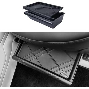 Tesla Model Y Under Seat Storage Box Organizer 2 Pack Hidden Storage Tray Underseat Bins with Lid Fit Tesla Model Y 2020-2025 (Model Y Juniper Can Only Be Installed At The Rear of The Front Seats)