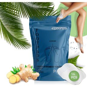 Eyourlife 14 pcs Deep Cleansing Foot Paches Foot Patches Pads Bamboo Wood Vinegar Ginger Foots Pads Premium Natural Bamboo Sleep Patches for Men Women Travel Home Use Stress Relief