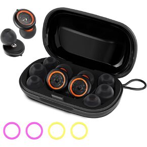 Ear Plugs for Sleeping Noise Cancelling with 45dB NRR - 3 Adjustable Noise Reduction Levels - Soft Reusable Silicone Hearing Protection Earplugs for Sleep, Work, Travel - 8 Ear Tips in S/M/L (Black)