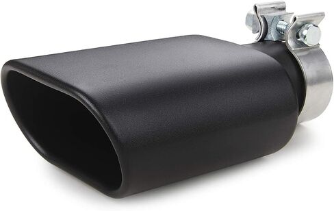 Square Exhaust Tip 2.5" Inlet, A-KARCK Black Coating Rectangle Exhaust Tailpipe Tip 3" x 5.5" Outlet 9.5" Long, Clamp on Design in Saudi Arabia