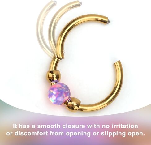 4pcs Stainless Steel Nose Rings, L Shaped Nose Studs Steel Hinged Clicker Segment Jewelry Rings Hoop for Nostril Septum Cartilage Helix Rook Earlobe Lip Piercings in Saudi Arabia