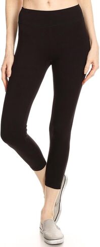 2ND DATE Women's Basic Cotton Stretch Leggings with Comfort Waistband in Kuwait