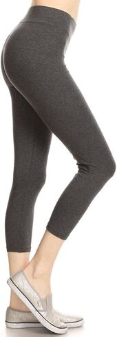 2ND DATE Women's Basic Cotton Stretch Leggings with Comfort Waistband in Saudi Arabia