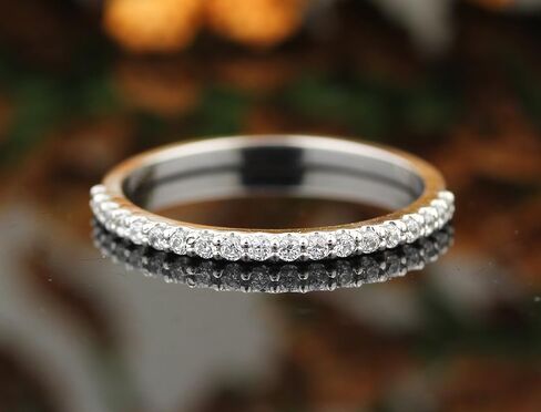 GNGJewel Solid 10K White,Yellow OR Rose Gold Stackable Simulated Diamond Wedding Band in Saudi Arabia