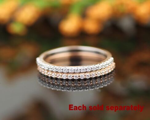 GNGJewel Solid 10K White,Yellow OR Rose Gold Stackable Simulated Diamond Wedding Band in Saudi Arabia
