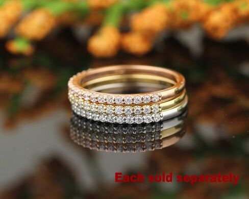 GNGJewel Solid 10K White,Yellow OR Rose Gold Stackable Simulated Diamond Wedding Band in Saudi Arabia