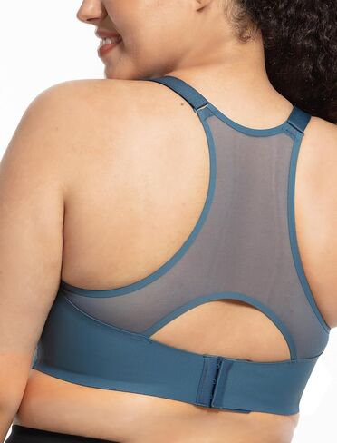 Women Racerback Sports Bra Sexy Mesh Impact Support Bras Adjustable Wide Straps Padded Workout Yoga Bra in Saudi Arabia