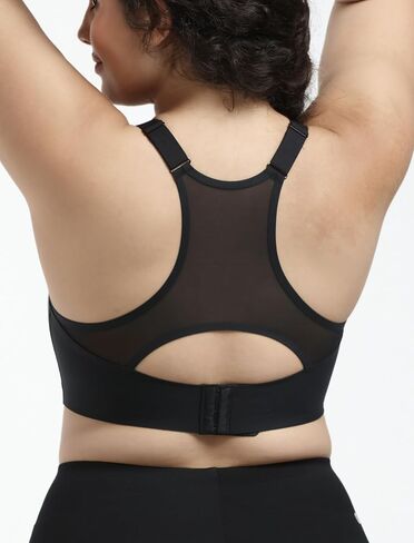 Women Racerback Sports Bra Sexy Mesh Impact Support Bras Adjustable Wide Straps Padded Workout Yoga Bra in Saudi Arabia