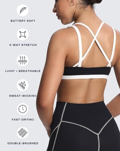 Aoxjox Women's Workout Sports Bras Fitness Backless Padded Rory Ruched Bra Yoga Crop Tank Top in Saudi Arabia
