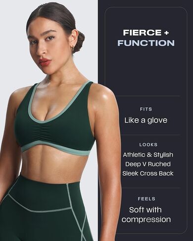 Aoxjox Women's Workout Sports Bras Fitness Backless Padded Rory Ruched Bra Yoga Crop Tank Top in Saudi Arabia