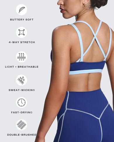 Aoxjox Women's Worling Sports Bras Fitness Litbless Rory Ruched Bra Yoga Crop Top Top in Saudi Arabia