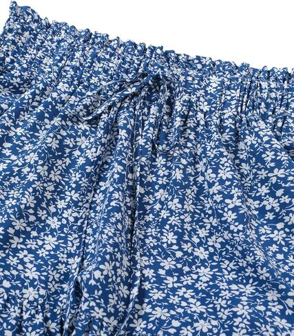 Long Skirts for Women High Elastic Waist Skirt Casual Summer Fake Drawstring Floral Pleated A Line Boho Cute Skirts 8627 in Saudi Arabia