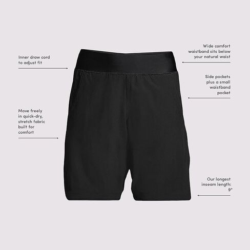 Lands' End Womens Comfort Waist 9in Board Short New Deep Sea Navy Regular 6 in Saudi Arabia