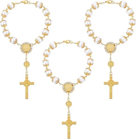 3 PCS Car Car Rosary Mirror Rearview Mirror Hanging Ornament Auto Inconsities includeries fersonication Window Window Decoration Medal Safety Gift Medal for Truck Bike Motorcycle Gold in Saudi Arabia
