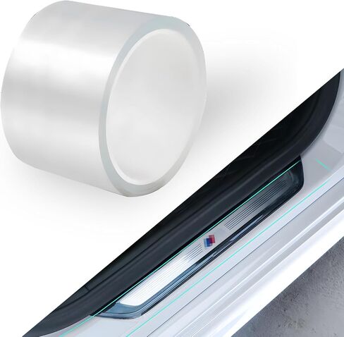 Car Door Sill Protector, Clear Anti-Collision Car Door Edge Guard, Car Door Edge Trim Protection Film, Universal Multi-Purpose Transparent Invisible Tape, for Most Cars (2.8In x 33Ft) in Kuwait