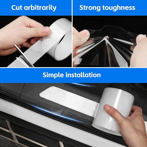 Car Door Sill Protector, Clear Anti-Collision Car Door Edge Guard, Car Door Edge Trim Protection Film, Universal Multi-Purpose Transparent Invisible Tape, for Most Cars (2.8In x 33Ft) in Kuwait