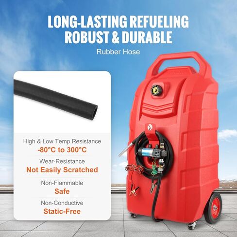 Caddy Vevor Fuel Caddy ، 32 جالون ، خزان تخزين الوقود المحمول على عجلات ، مع مضخة نقل 12 فولت DC ، حاوية وقود الديزل البنزين مع خرطوم 8.2 قدم ، معدل التدفق 7L/دقيقة ، للشاحنات ، القوارب ، جزازات العشب in Saudi Arabia