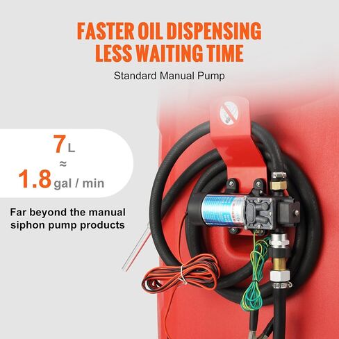 Caddy Vevor Fuel Caddy ، 32 جالون ، خزان تخزين الوقود المحمول على عجلات ، مع مضخة نقل 12 فولت DC ، حاوية وقود الديزل البنزين مع خرطوم 8.2 قدم ، معدل التدفق 7L/دقيقة ، للشاحنات ، القوارب ، جزازات العشب in Saudi Arabia