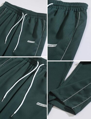 Yimoon Men's Parachute Pants Y2k Baggy Sweatpants Drawstring Wide Leg Casual Pants Streetwear in Saudi Arabia