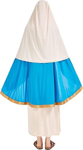 Virgin Mary Costume for Women, Adult Biblical Dress with Cape, Renaissance Religious Robe Outfit for Church Cosplay in Saudi Arabia