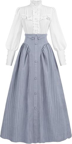 CR ROLECOS Edwardian Victorian Dress for Women 1800s Renaissance Ball Gown Costume with Pockets in Saudi Arabia