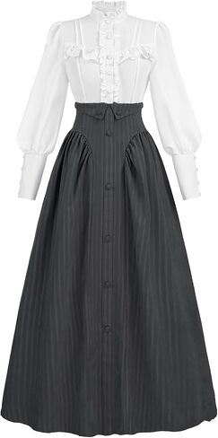 CR ROLECOS Edwardian Victorian Dress for Women 1800s Renaissance Ball Gown Costume with Pockets in Saudi Arabia