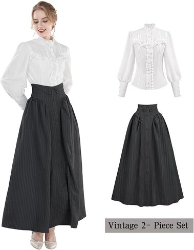 CR ROLECOS Edwardian Victorian Dress for Women 1800s Renaissance Ball Gown Costume with Pockets in Saudi Arabia