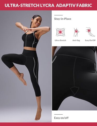 baleaf Freeleaf Broadway High Waist Capris Leggings with Pockets, Dance Yoga Workout Running Casual Summer Pants for Women in Saudi Arabia
