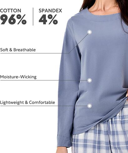 DAVID ARCHY 100% Cotton Pajamas Sets for Women Soft Flannel Lounge Sets for Women Long Sleeve Pjs Loungewear Sleepwear Comfy in Saudi Arabia