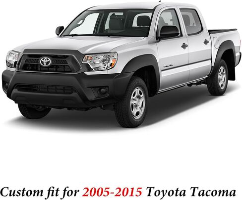 Coverado Tacoma Seat Covers Full Set, Faux Leather Seat Covers Custom Fit for 2005-2023 Toyota Tacoma Double/Crew Cab Base Prerunner SR5 Limited TRD Sport Interior Covers (Gray) in Saudi Arabia